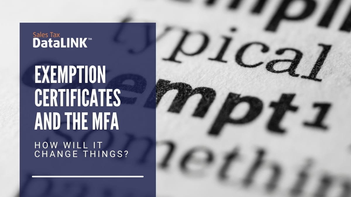 exemption certificates and the MFA
