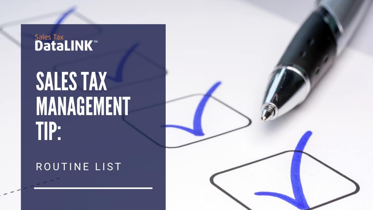 sales tax management tip routine list