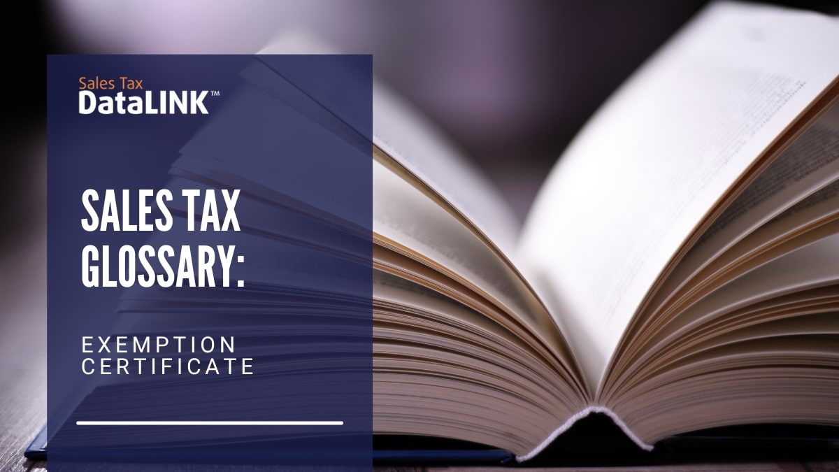 sales tax glossary exemption certificate